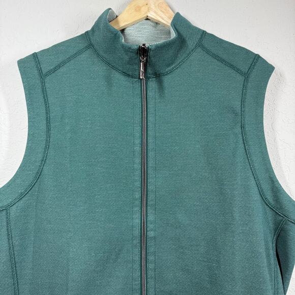 Men's Tommy Bahama Lightweight Full Zip Teal Green Vest Size M NEW - Picture 2 of 8